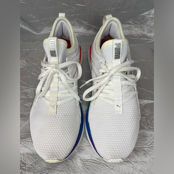 Puma softride Sophia running shoes size 6C (narrow) white & rainbow swirl - Picture 4 of 12